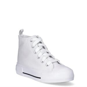 Wonder Nation Girks White Canvas High Top Sneakers Size 2